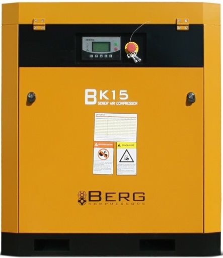 Воздушный ременной компрессор 2 м3 мин винтового типа Berg (Берг) ВК-15Р-12 (IP55)
